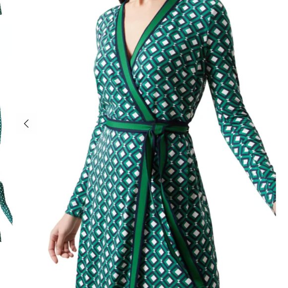 Hobbs Jasmine Wrap Dress, Apple Green - Size 4 - Picture 2 of 2